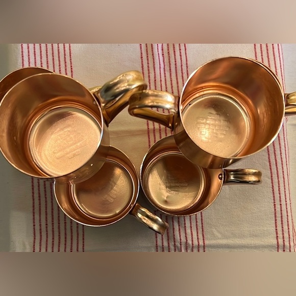 Smirnoff Copper Mule Mugs, Vintage 1960s Anodized Aluminum Vodka Cocktail Mugs - Picture 3 of 6